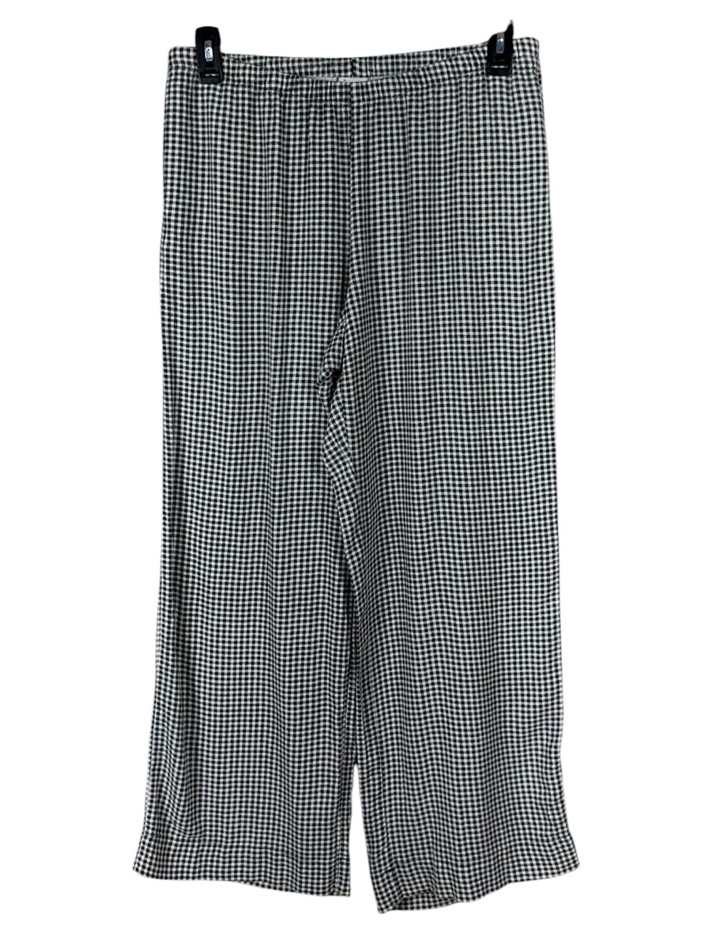 Wide Leg Gingham Linen Pants Medium Beach‎ Nautical Coastal Euro Summer